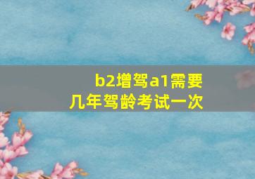 b2增驾a1需要几年驾龄考试一次