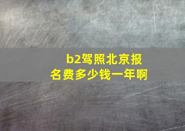 b2驾照北京报名费多少钱一年啊