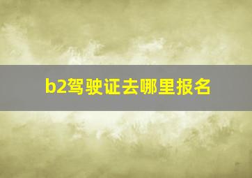 b2驾驶证去哪里报名