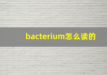 bacterium怎么读的