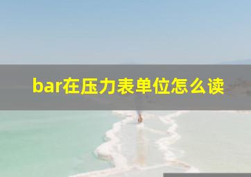 bar在压力表单位怎么读