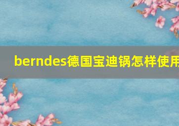 berndes德国宝迪锅怎样使用