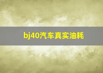 bj40汽车真实油耗