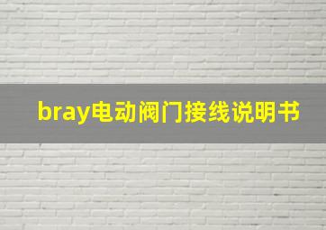 bray电动阀门接线说明书