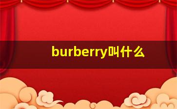 burberry叫什么