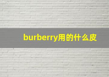 burberry用的什么皮