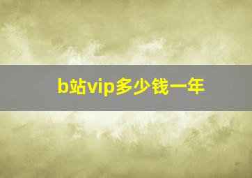 b站vip多少钱一年