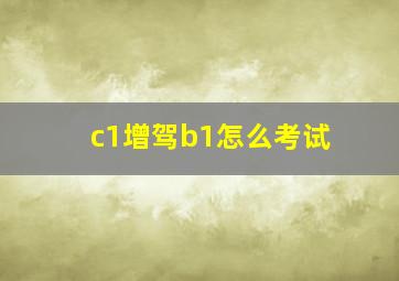 c1增驾b1怎么考试