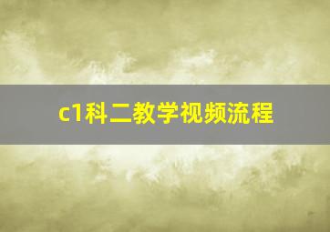 c1科二教学视频流程