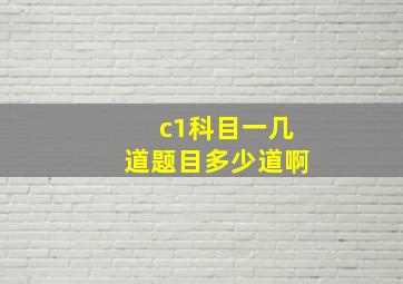 c1科目一几道题目多少道啊