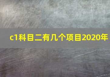 c1科目二有几个项目2020年