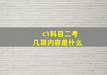 c1科目二考几项内容是什么