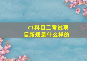 c1科目二考试项目新规是什么样的