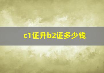 c1证升b2证多少钱