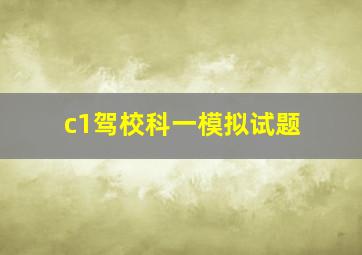 c1驾校科一模拟试题