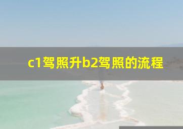 c1驾照升b2驾照的流程