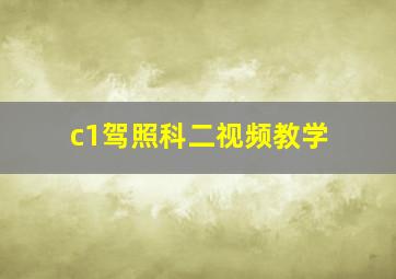 c1驾照科二视频教学