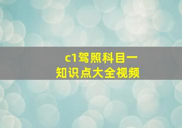 c1驾照科目一知识点大全视频