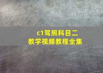 c1驾照科目二教学视频教程全集