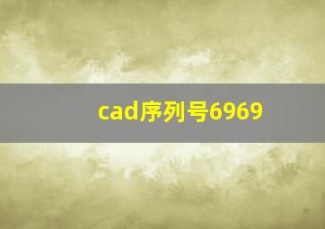 cad序列号6969