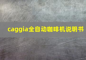 caggia全自动咖啡机说明书