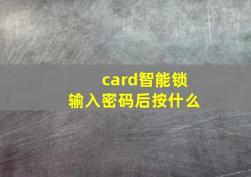 card智能锁输入密码后按什么