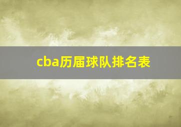 cba历届球队排名表