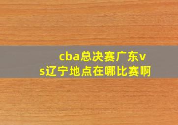 cba总决赛广东vs辽宁地点在哪比赛啊