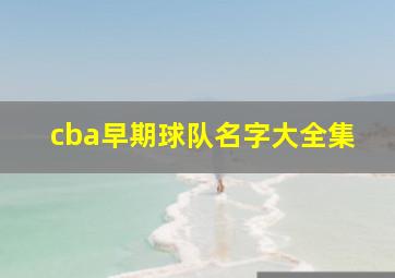 cba早期球队名字大全集