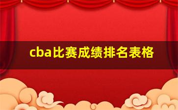 cba比赛成绩排名表格