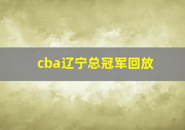 cba辽宁总冠军回放