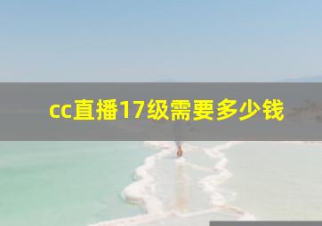 cc直播17级需要多少钱