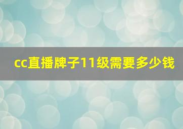 cc直播牌子11级需要多少钱