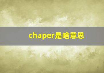 chaper是啥意思