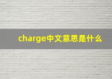 charge中文意思是什么