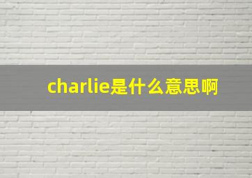 charlie是什么意思啊