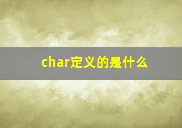 char定义的是什么