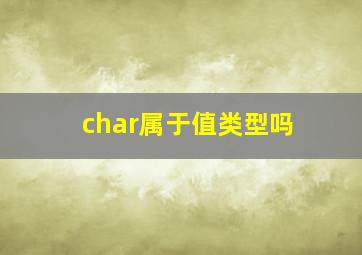 char属于值类型吗