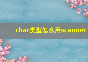 char类型怎么用scanner