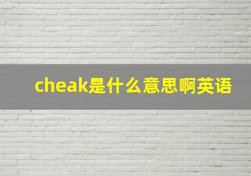 cheak是什么意思啊英语