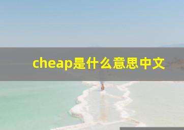 cheap是什么意思中文