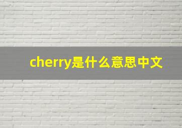 cherry是什么意思中文