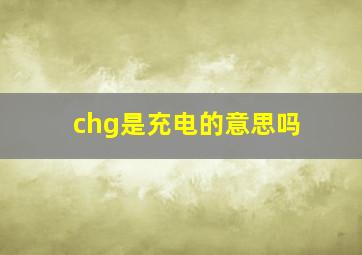 chg是充电的意思吗