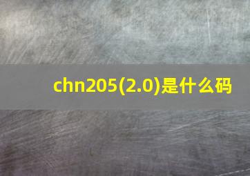 chn205(2.0)是什么码