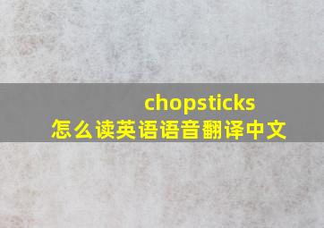 chopsticks怎么读英语语音翻译中文