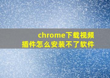 chrome下载视频插件怎么安装不了软件