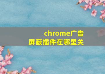 chrome广告屏蔽插件在哪里关