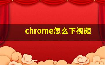 chrome怎么下视频