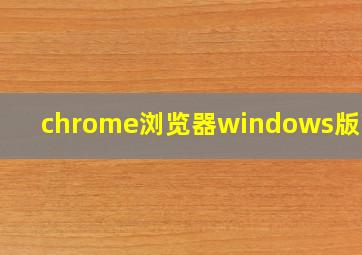 chrome浏览器windows版下载