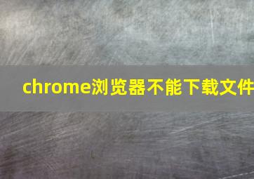 chrome浏览器不能下载文件